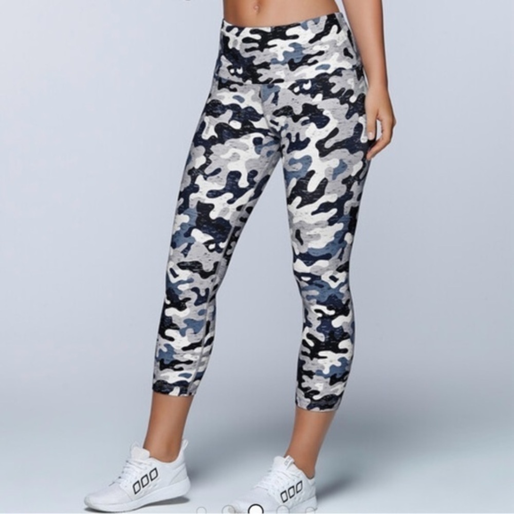 Lorna Jane Bootcamp Core 7/8 Tight Legging Camo Blue White